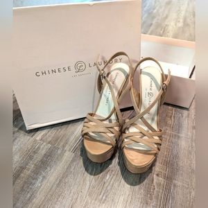 Nude Color Chinese Laundry Teaser2 Platform 6 Inch Peagent High Heels